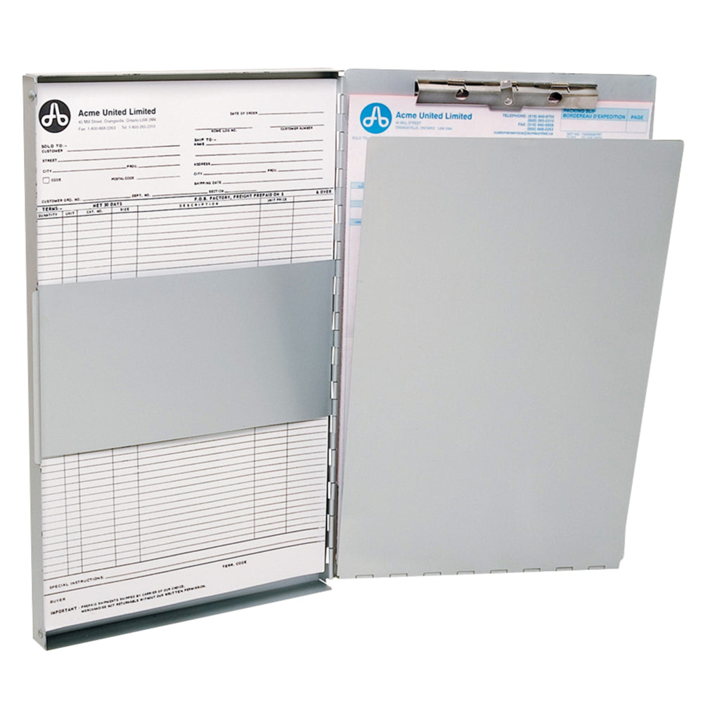 Westcott - Porte-feuilles en aluminium - Charnière latérale - Format lettre - 9" x 12"
