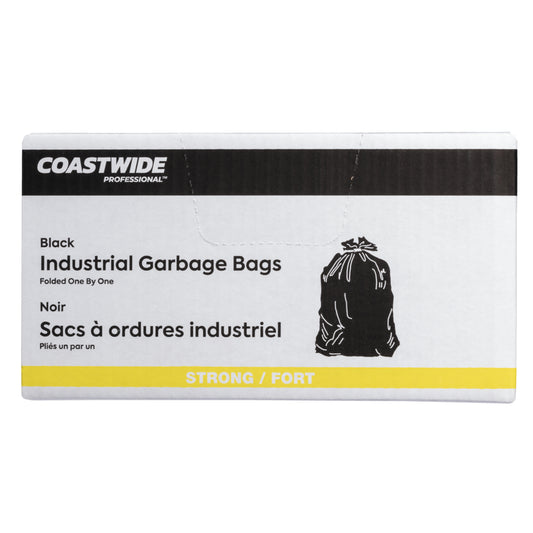 Sacs poubelles professionnels Coastwide robustes – 42" x 48" – Noir – Paquet de 100
