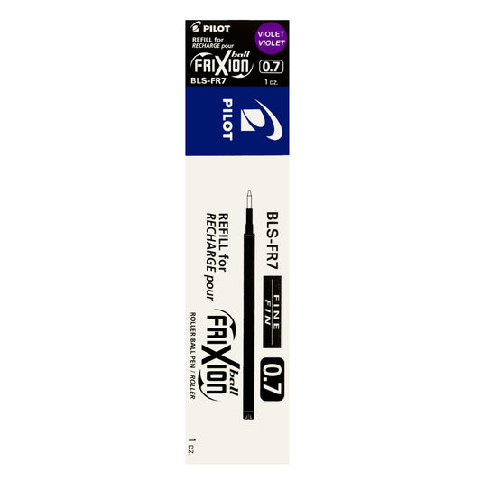 Pilot Frixion Erasable Gel Ink Pen Refill for Frixion Ball & Ball Clicker - Fine Point - 0.7 mm - Purple - 12 Pack