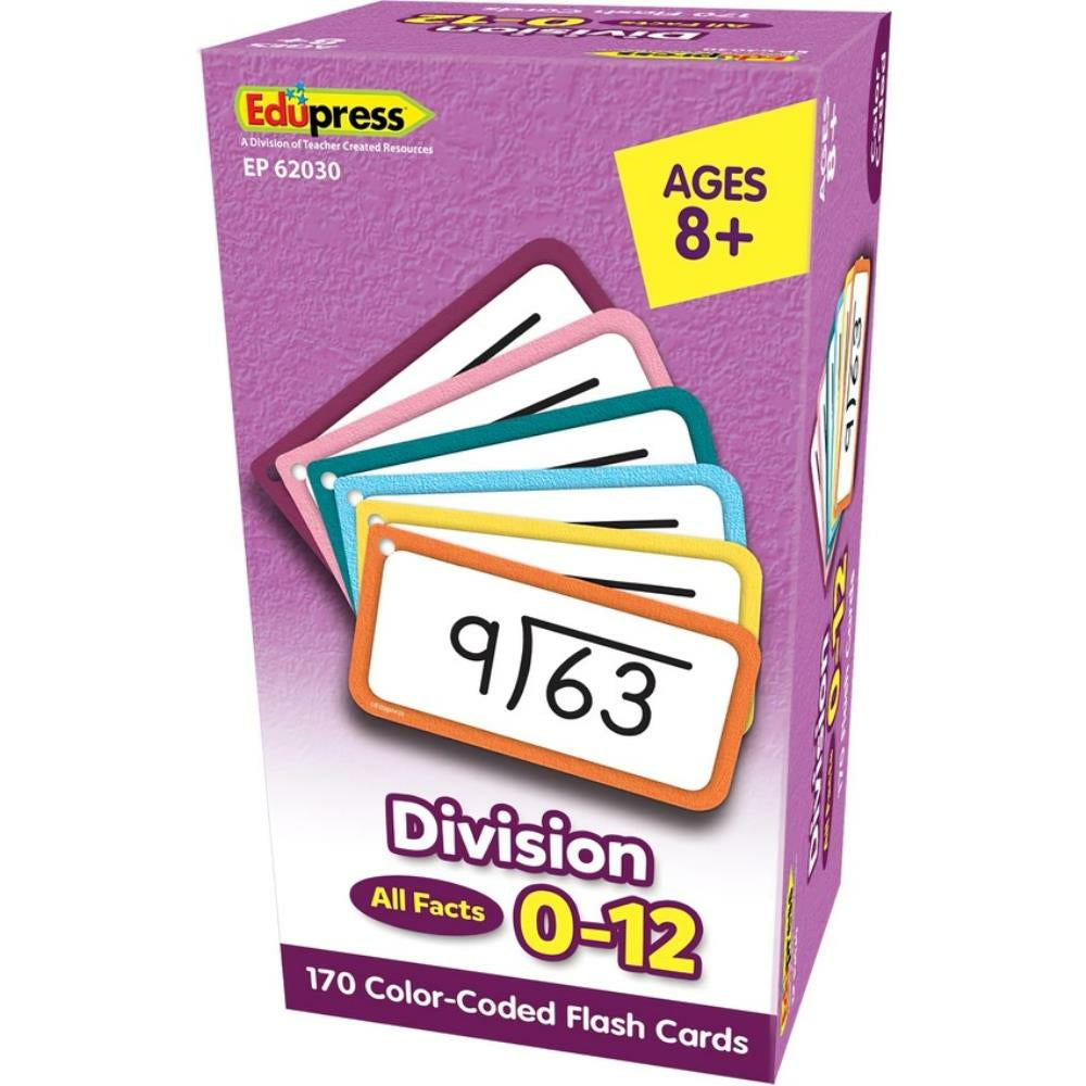 Edupress Division Flash Cards - All Facts 0-12, 7.6 x 14.6cm, 170/pkg