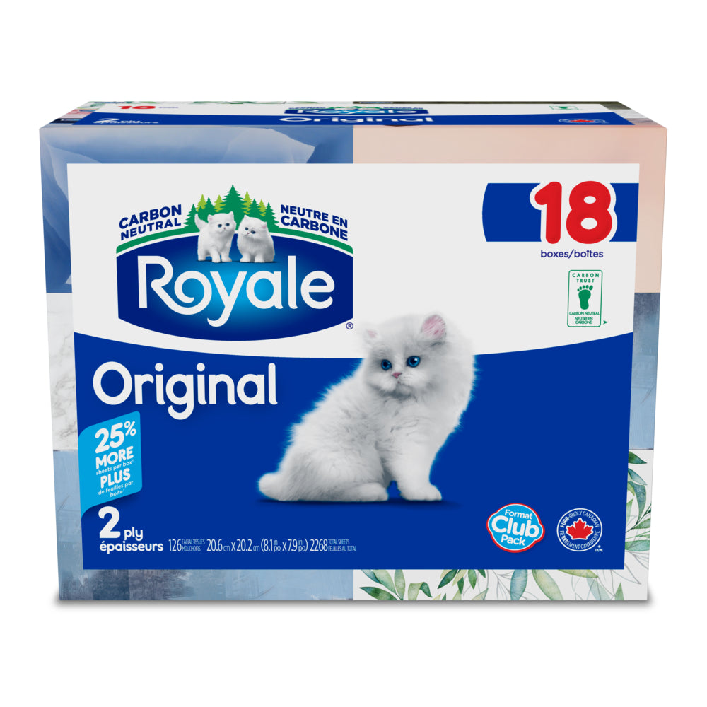Royale Original 2-Ply Facial Tissues - 18 Pack
