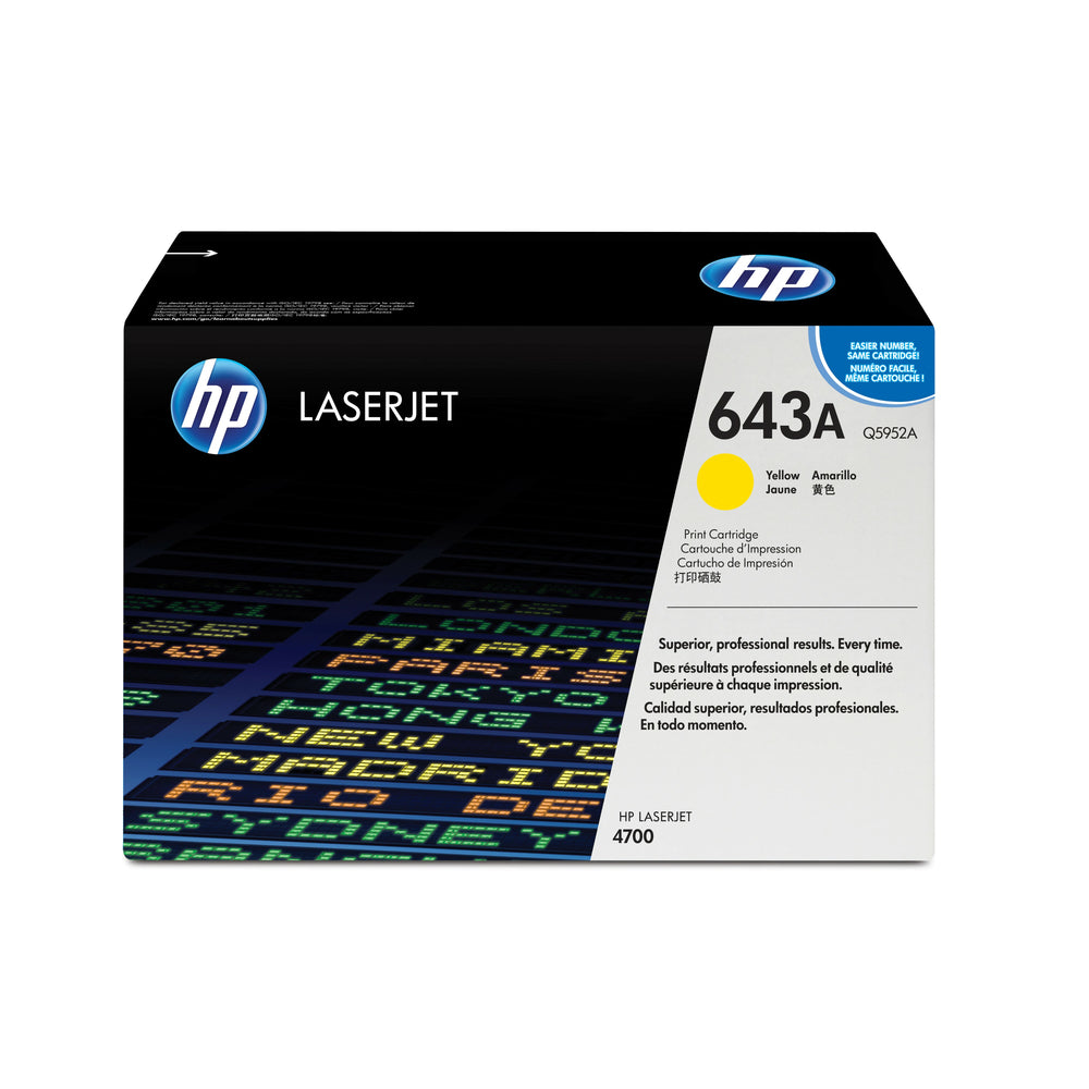 Cartouche de toner HP 643A jaune d'origine LaserJet (Q5952A)