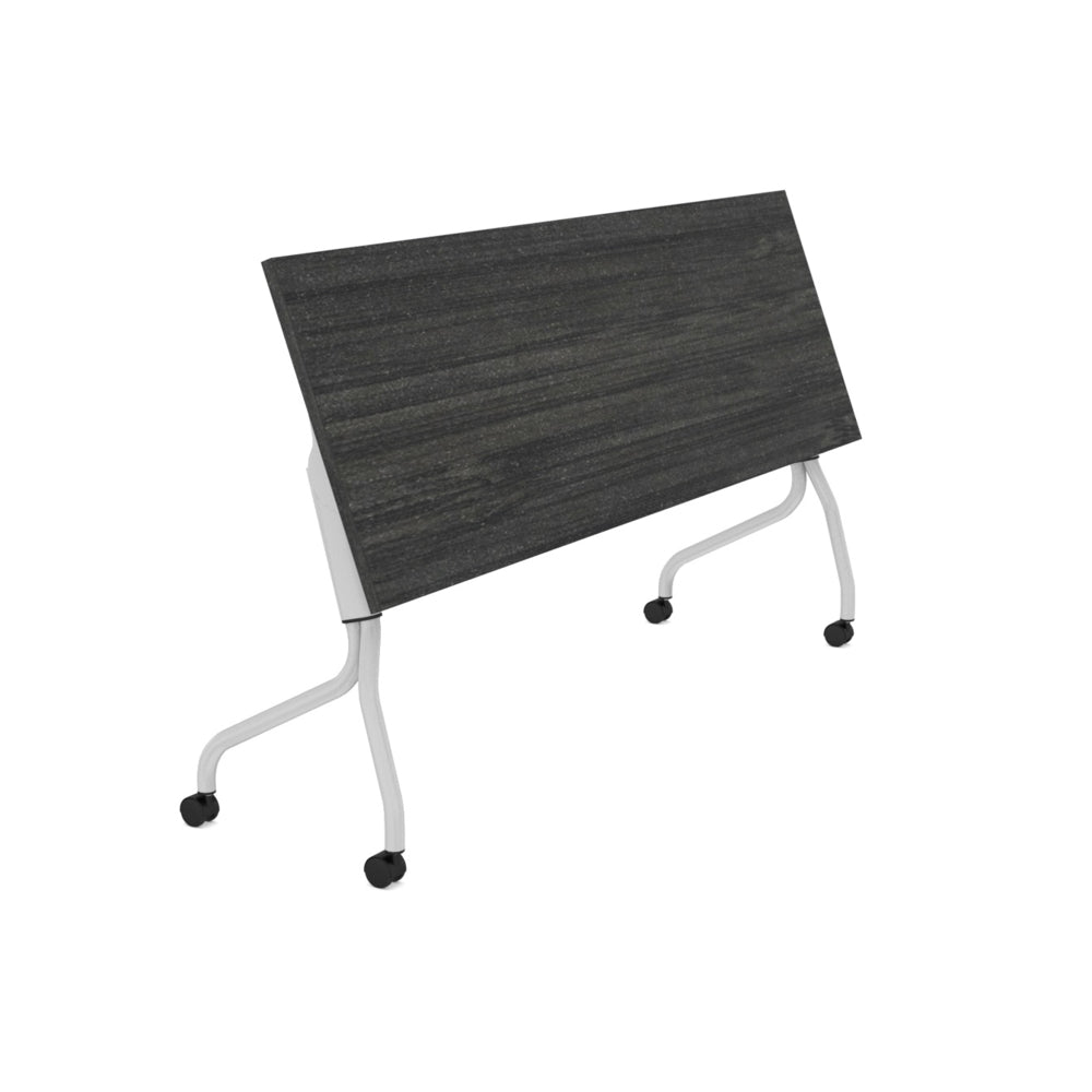Offices to Go Newland Flip Top Table - 60" x 24" - Dark Grey