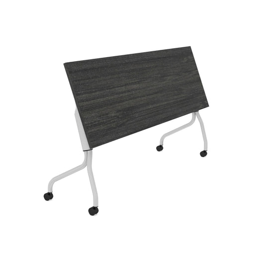 Offices to Go Newland Flip Top Table - 60" x 24" - Dark Grey