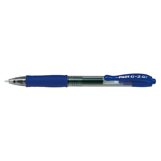 Pilot G-2 Gel Ink Roller Ball Pens - Retractable - Refillable - 0.7mm - Blue (BLG2-7-BE)