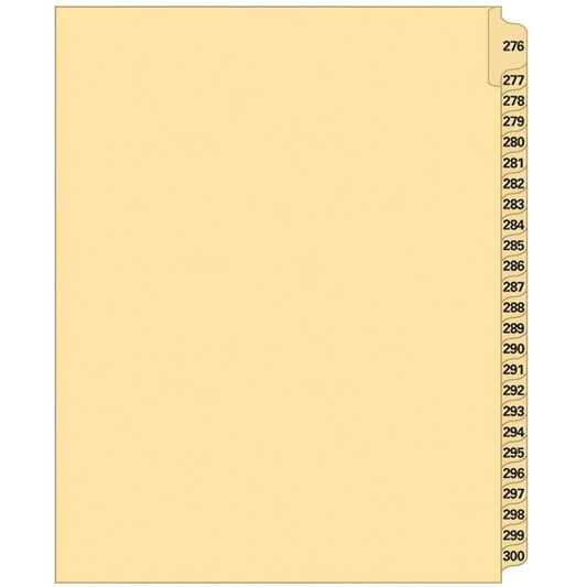 Supreme Litigation Tabs 25th Cut Numeric Set 11" Buff #276-300