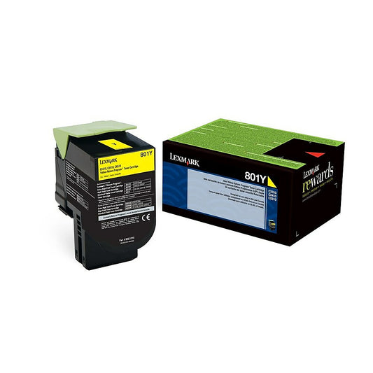 Lexmark 801Y Yellow Return Program Toner Cartridge (80C10Y0)