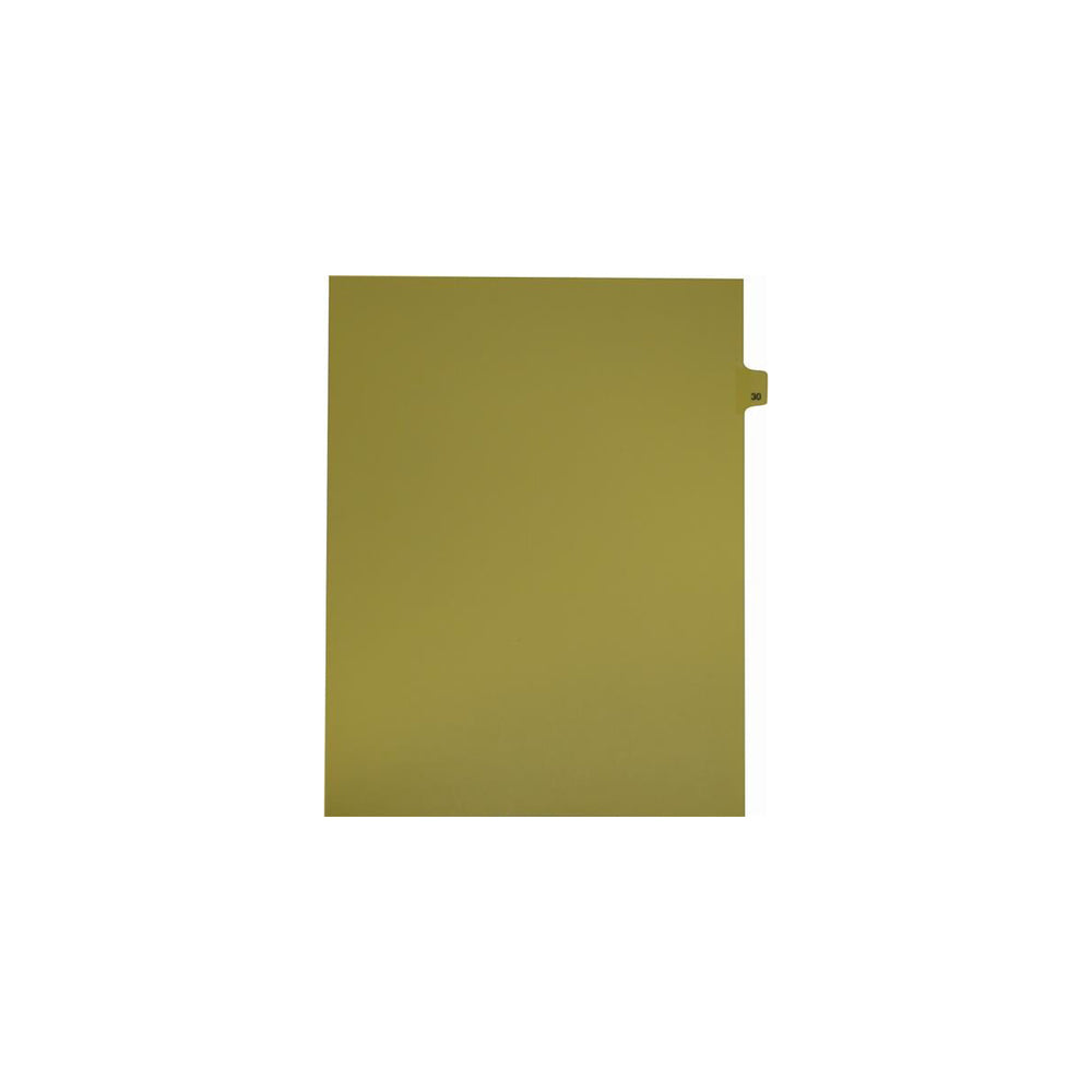 Onglets numériques Sterling Singles, n° 30, chamois, format lettre, coupe 1/25e, paquet de 25