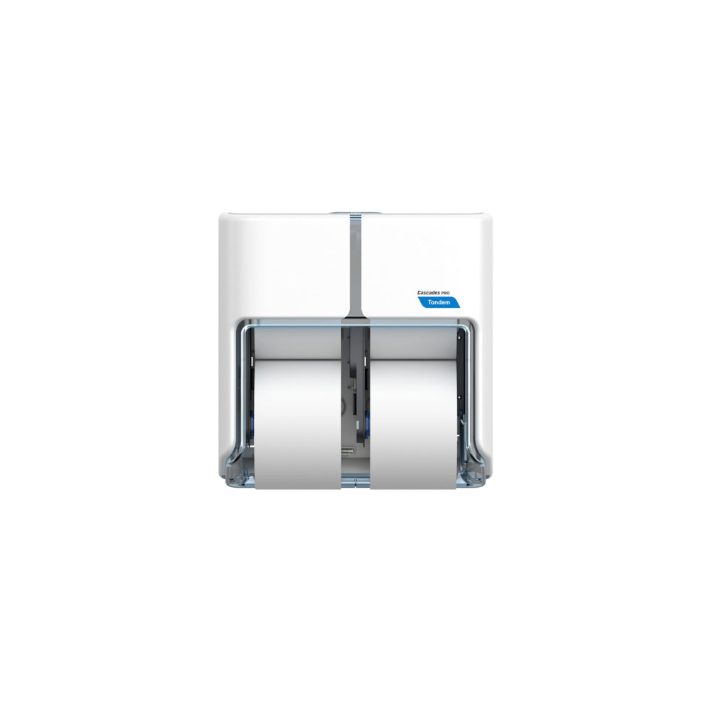 Distributeur de papier toilette Cascades PRO Tandem à quatre rouleaux haute capacité – Blanc (C315)