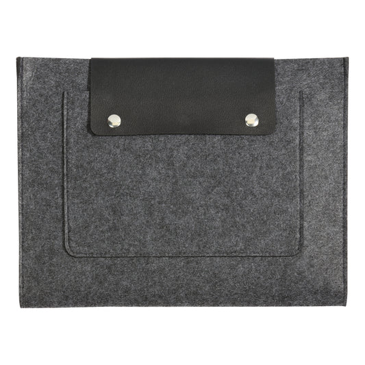 Pendaflex Felt Snap Pocket - 11-1/8" x 14" x 1" - Charcoal Grey/Black