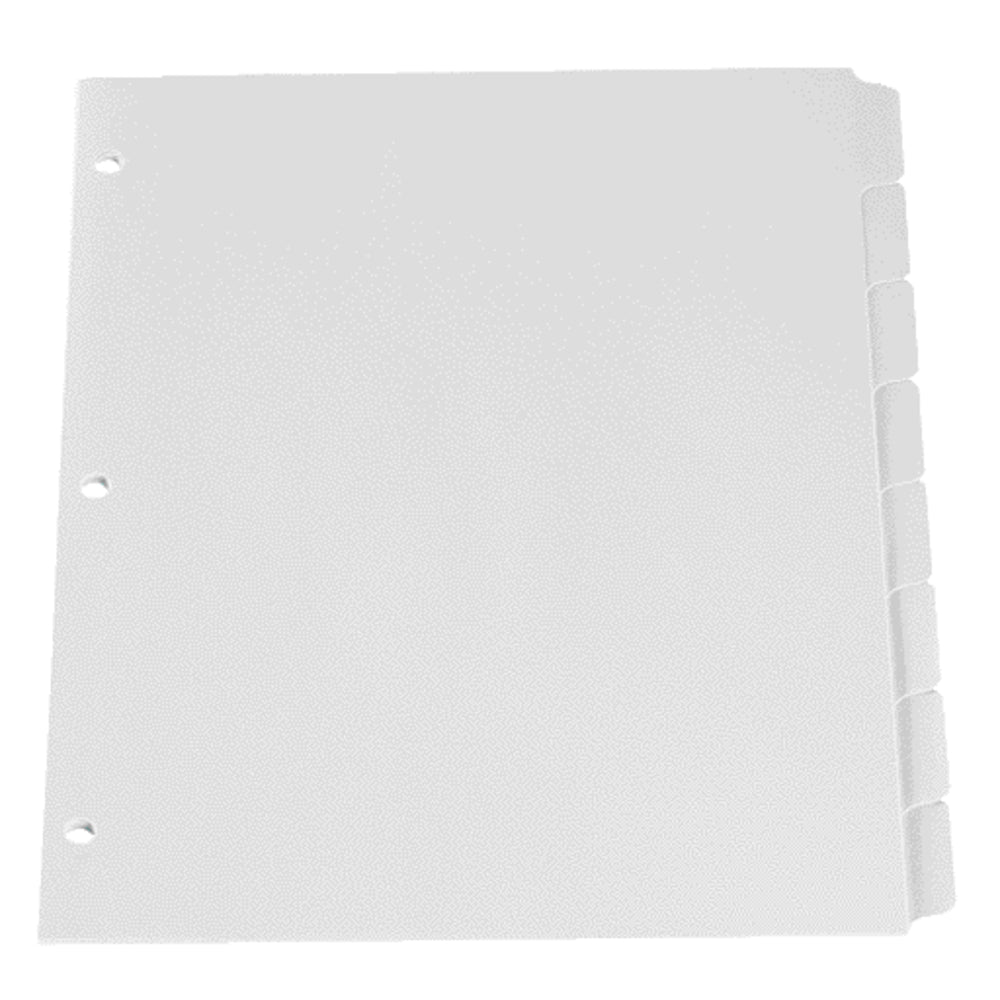 Intercalaires Oxford à onglets unis - 8 onglets - Format lettre - Blanc