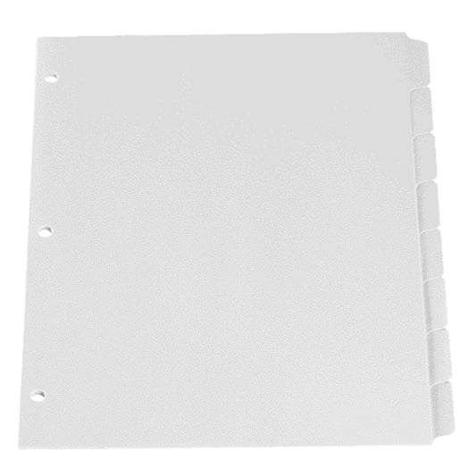 Oxford Plain Tab Dividers - 8 Tab - Letter Size - White