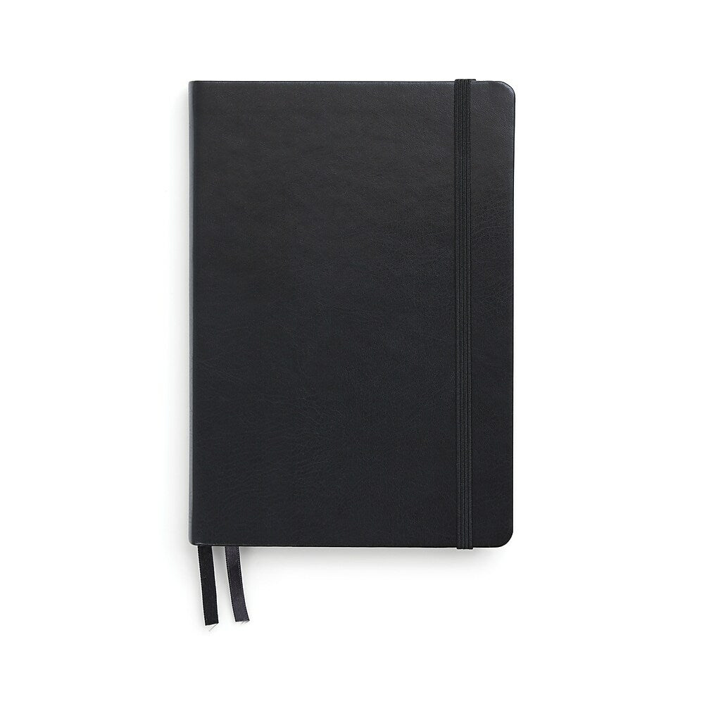 TRU RED Medium Flexible Cover Dotted Journal - Black