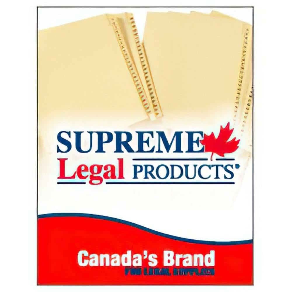 Supreme Litigation Tabs 26th Cut, Alpha Singles 11", 3 Hole Punched Buff B, 25/pkg