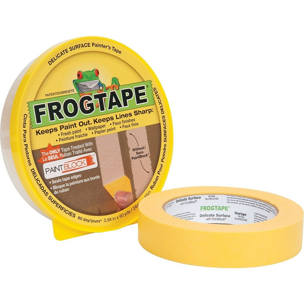 FrogTape Delicate Surface Painter's Tape, 0.94" x 60 yd, Yellow