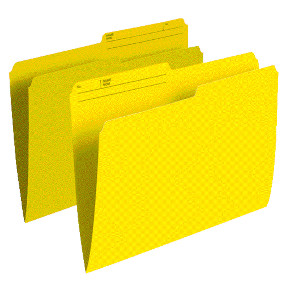 Chemises Staples demi-coupe - Format lettre - Jaune - Paquet de 10