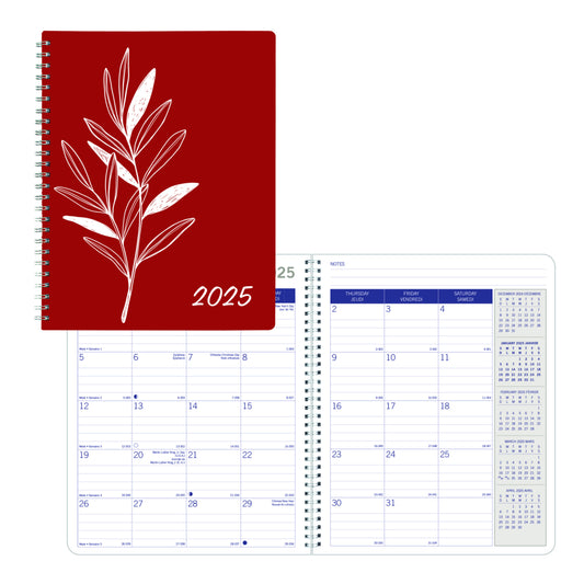 Blueline 2025 DuraGlobe Monthly Planner 14 Months - 8-7/8" x 7-1/8" - Joyful Design - Bilingual