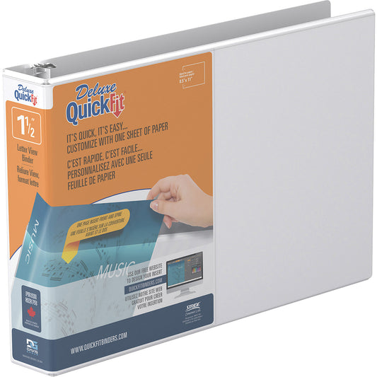 Classeur Davis Group QuickFit 1,5 po à 3 anneaux ronds, format paysage - Blanc