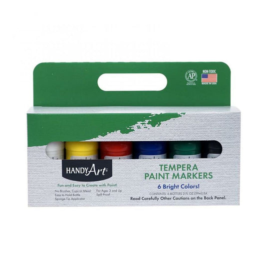 Tempera Paint Marker Primary Set, 6 - 2oz/59ml