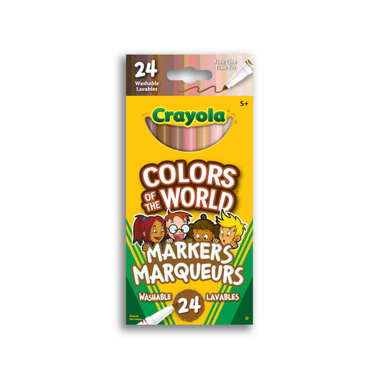 Crayola Colors of the World Fine-Line Markers - 24 Assorted Colours