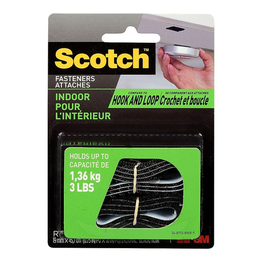 Attaches d'intérieur Scotch, 3/4" x 18", noires, 1 jeu