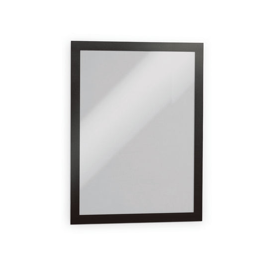 Durable Self-adhesive Repositionable Frames - 9"W x 12"H Frame for 8.5"W x 11"H Insert - Black - 2 Pack