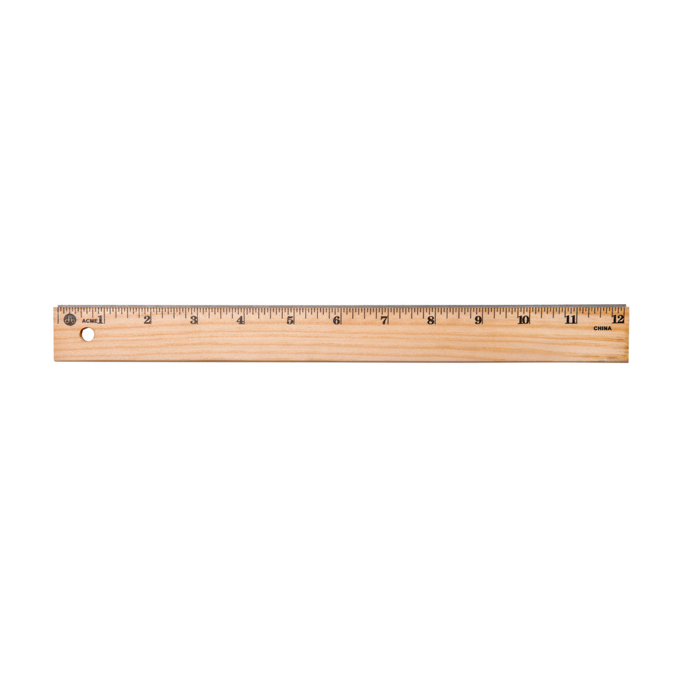 Westcott Wood Ruler with Metal Edge - 30cm/12"