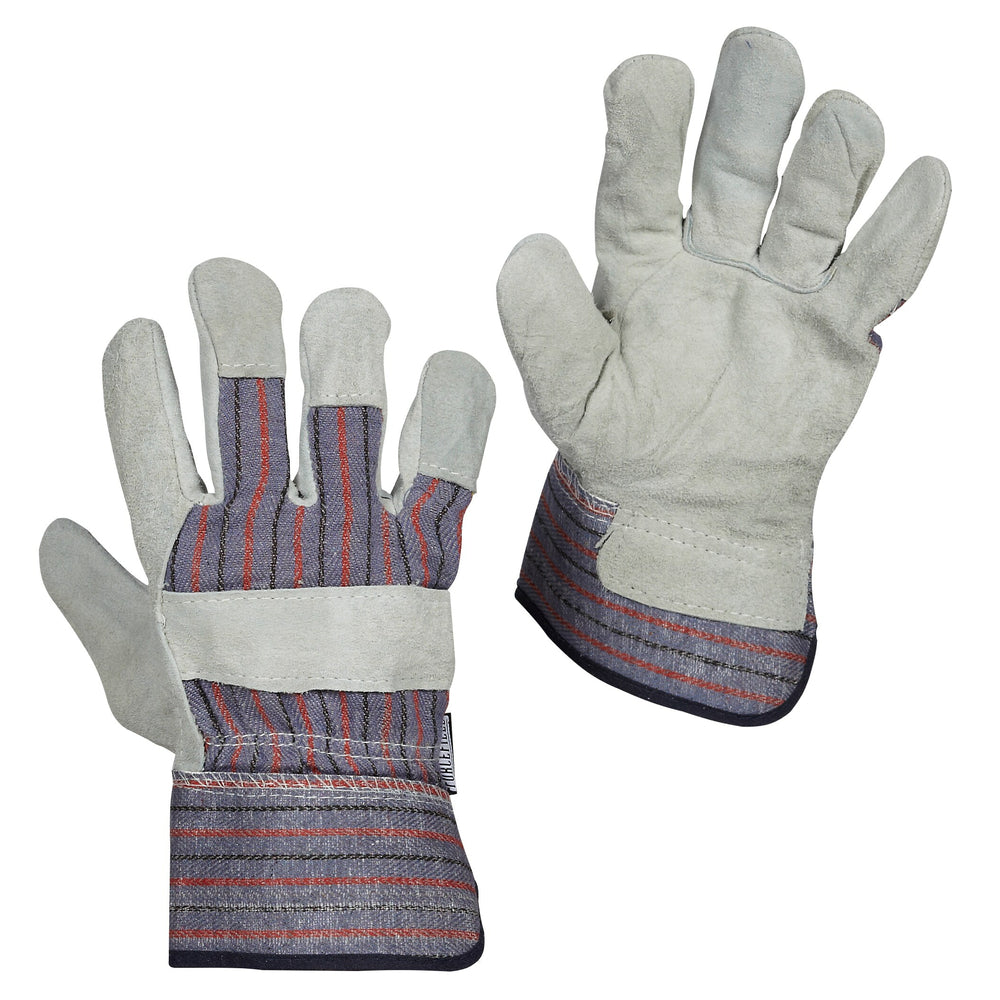 Gants Forcefield en cuir fendu avec poignet de sécurité caoutchouté - Gris/Bleu