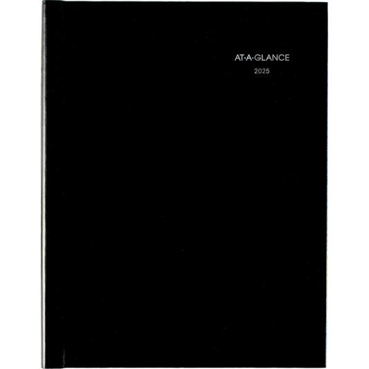 AT-A-GLANCE 2025 Premiere Weekly Appointment Book - 11" H x 8" W - Black - Bilingual