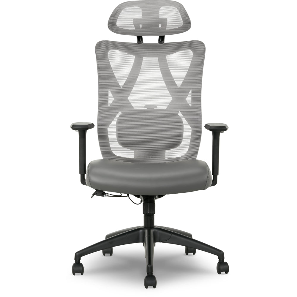 Chaise ergonomique à dossier haut en maille Serta SitTrue Ridgefield - 72 cm (l) x 74 cm (p) x 122 cm (h) - Gris