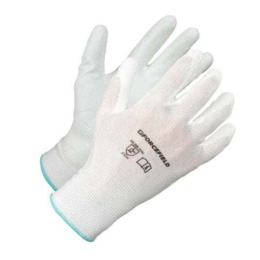 Gants Forcefield en polyuréthane avec paume enduite et doublure en nylon - Taille M - Blanc