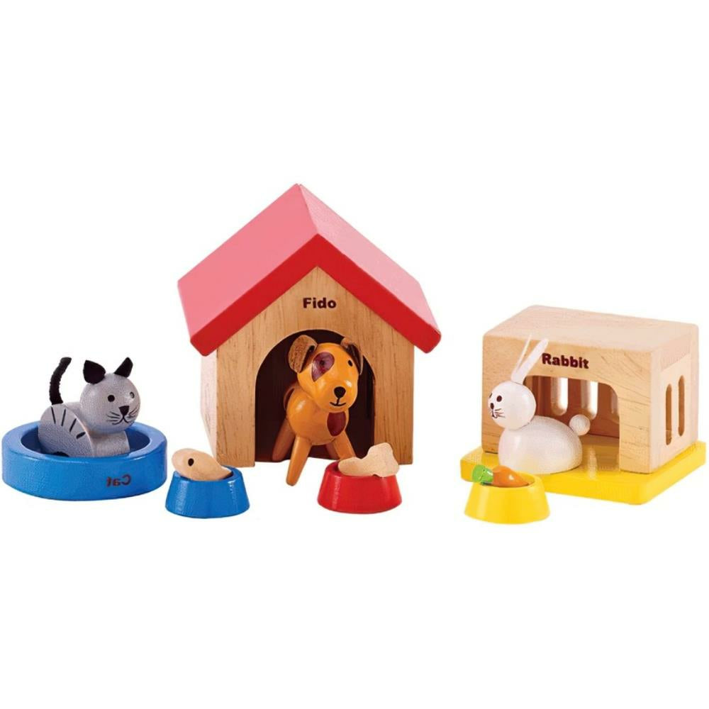 Hape Family Pets Dollhouse Furniture, 12/Set