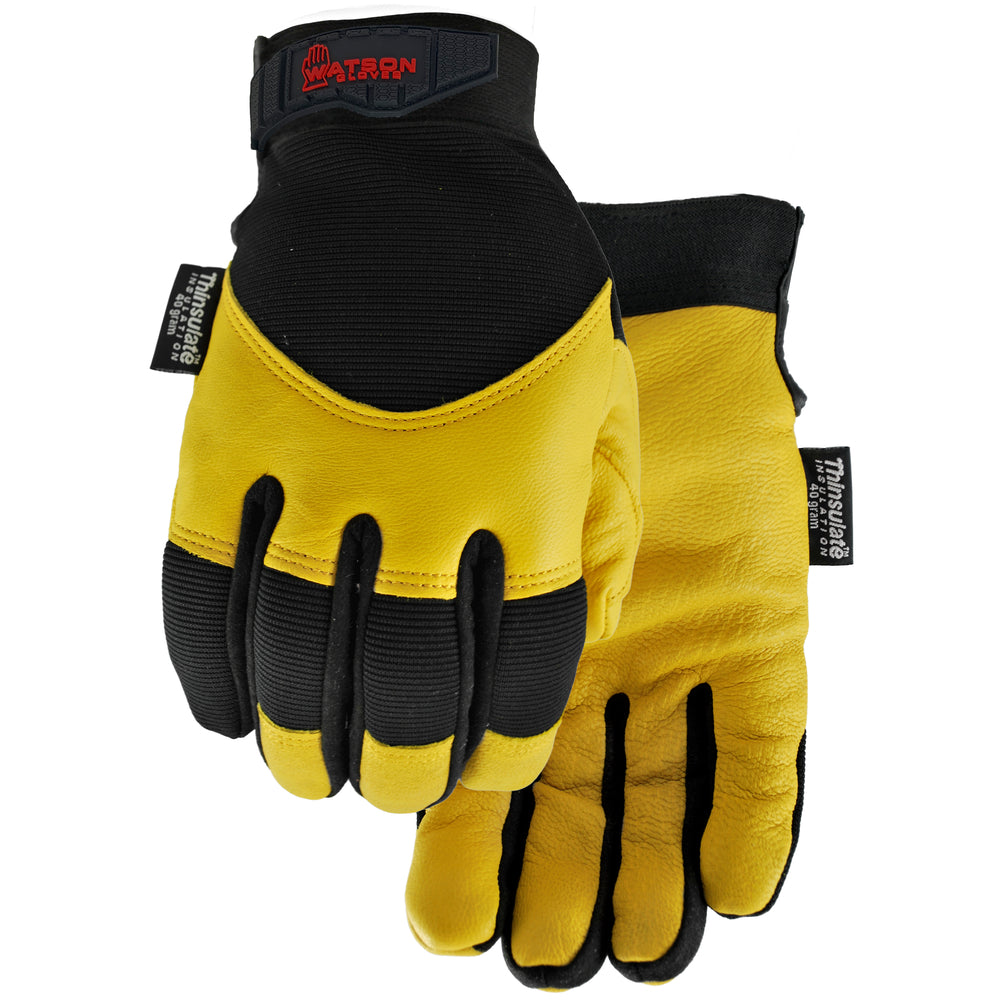 Gants résistants à l'eau Work Armour Flextime Thinsulate Dryhide - Taille S - Noir/Jaune