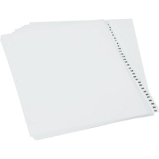 Oxford Pre-Printed Poly Index Tabs, 1 to 31