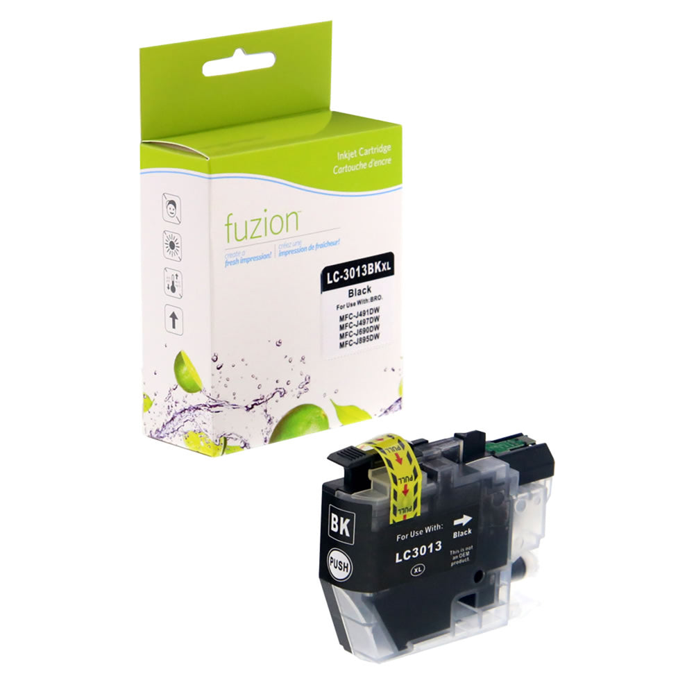 Cartouche d'encre compatible Fuzion Brother LC3013BK - Rendement standard - Noir