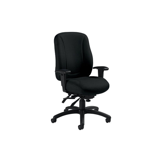 Fauteuil multi-bascules à dossier haut et roulettes Global Overtime - Noir