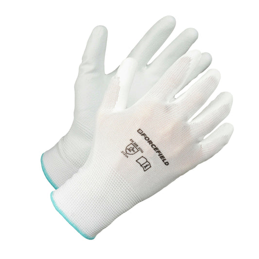Forcefield Polyurethane Palm-Coated Gloves With Nylon Liner - 3X-Large - White - 2 Pack