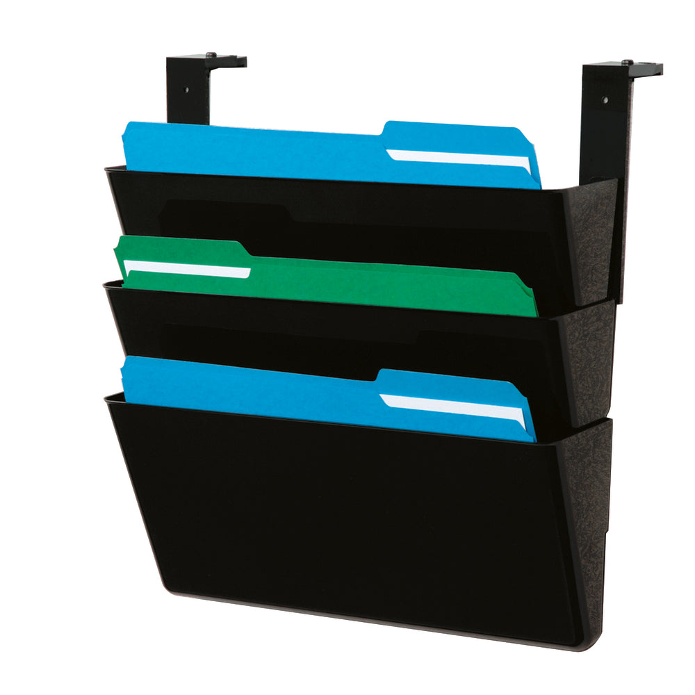 Deflecto Stackable DocuPocket - Set for Partitions - 3 Compartments - Legal Size - Black (74604)