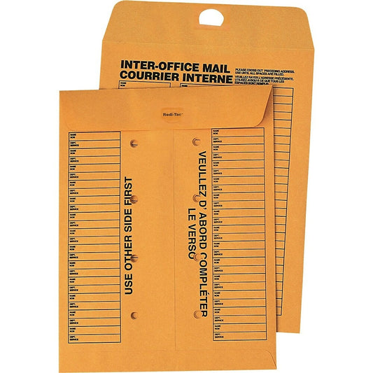 Quality Park Inter-Departmental Envelopes with Self Seal Reusable Closure for Interoffice Routing - 10" x 13" - 100 Pack