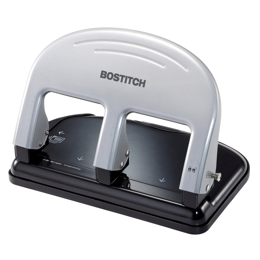 Bostitch EZ Squeeze Three-Hole Punch - 3/32" Hole - 40 Sheet Capacity