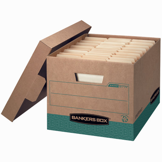 Fellowes Bankers Box - 100% Recycled R-Kive - Letter/Legal Size - Kraft/Green