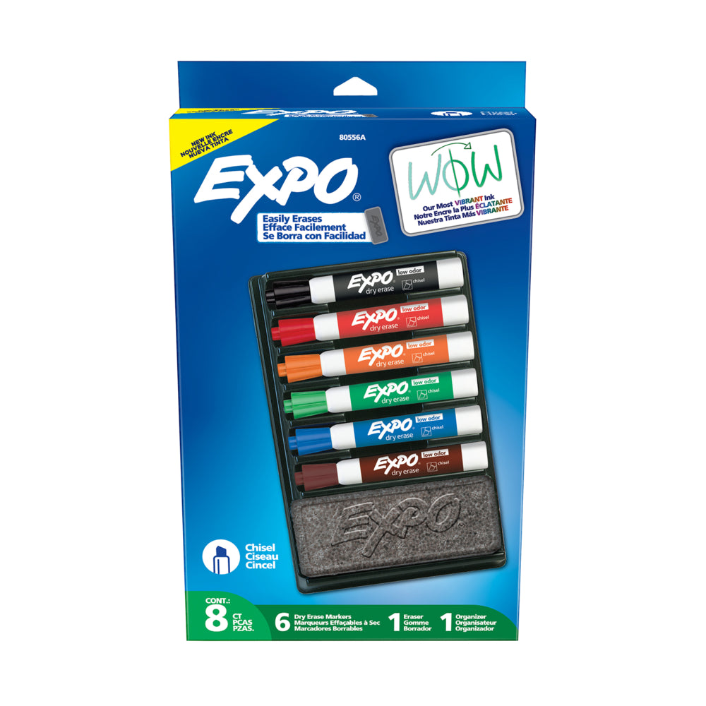Kit d'organisation effaçable à sec Expo Low-Odor Original, pointe biseautée, couleurs assorties