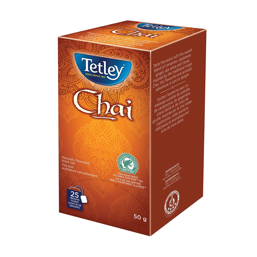 Tetley Chai Tea - Enveloped Tea Bag - 25 Pack