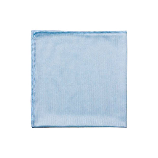 Chiffon microfibre Globe Commercial pour verre et miroir - 14 po - Bleu