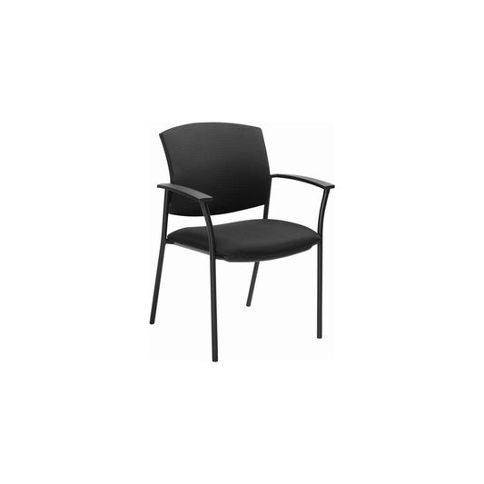 Global Ibex 17.5" Guest Chair with Fixed Loop Arms - Quilt Black