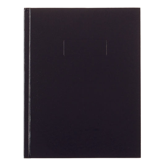 Blueline A9 Carnet de notes ligné à couverture rigide avec onglets autocollants - 96 feuilles - 9-1/4" x 7-1/4" - Noir