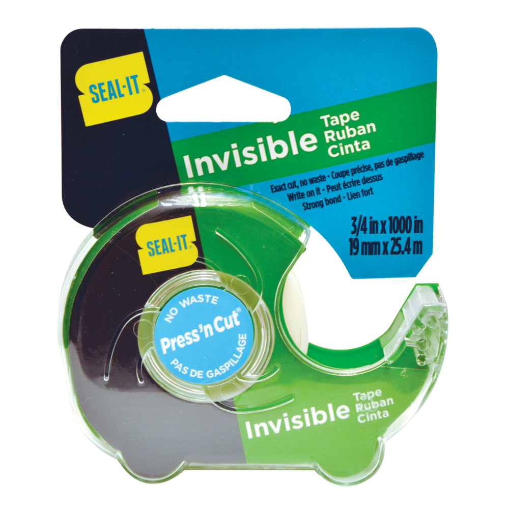 Seal-It Premium Invisible Tape with Dispenser - Clear - 18mm W x 16.5m L