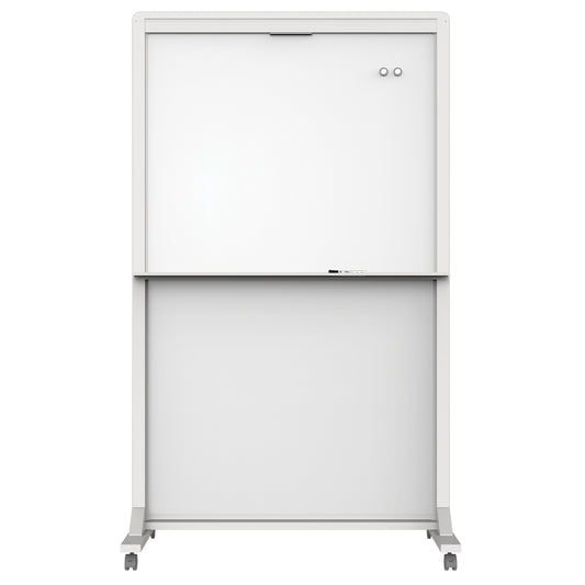 Quartet Dual Track Magnetic Mobile Dry-Erase Easel - 40" x 68" - White