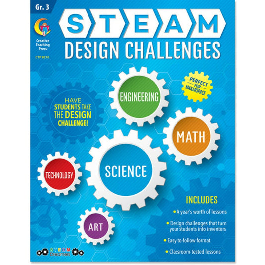 Creative Teaching Press STEAM Design Challenges Resource Book, Gr. 3