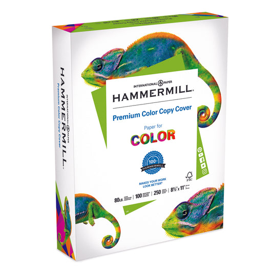 Papier de couverture couleur Hammermill Premium - 80 lb - 8 1/2" x 11" - 100 brillants - 250 feuilles